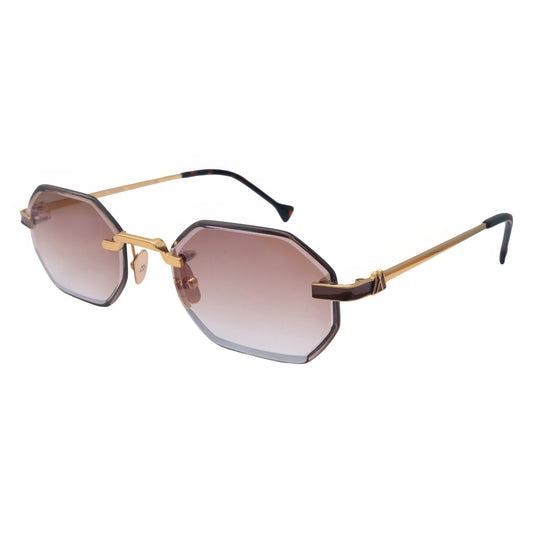 Tokyo Diamond Cut Champagne Gold Sunglasses