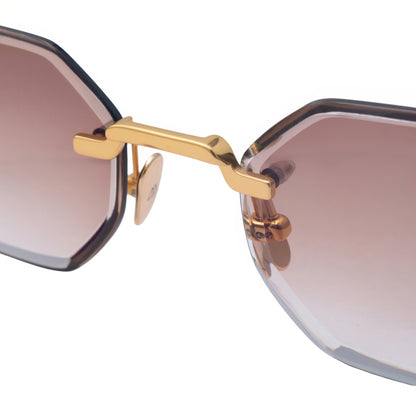 Tokyo Diamond Cut Champagne Gold Sunglasses