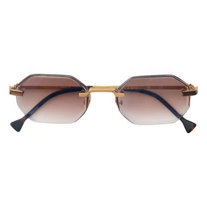 Tokyo Diamond Cut Champagne Gold Sunglasses