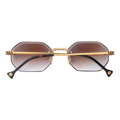 Tokyo Diamond Cut Champagne Gold Sunglasses